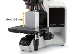 BX53M最高105mm的样品放置在载物台上